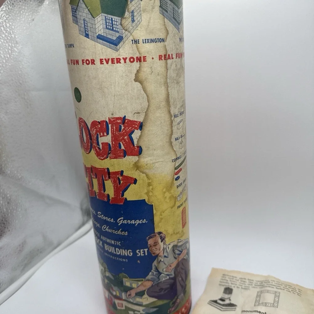 Vtg 1950s Block City B-500 Set Tri-State Canister